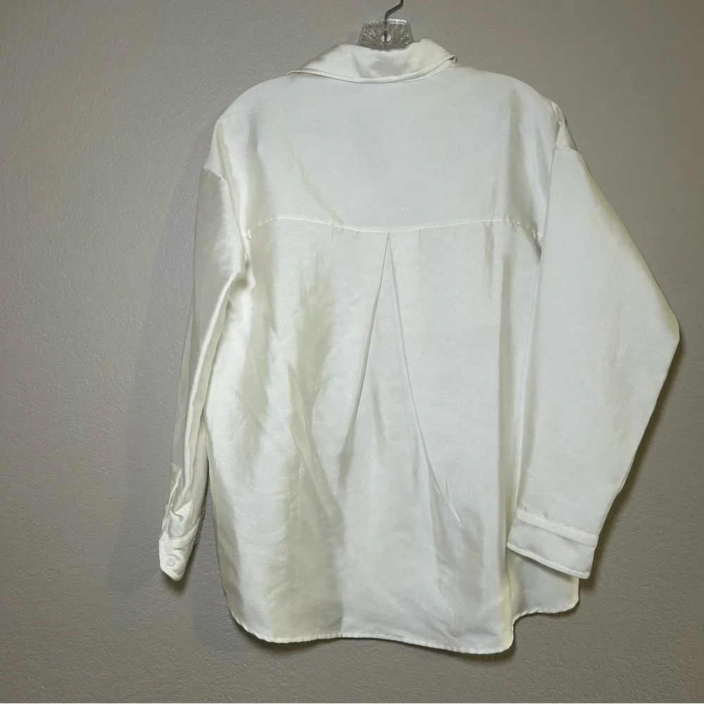C/MEO Collective White Button Down Shirt women’s small classic minimal career - Picture 8 of 8